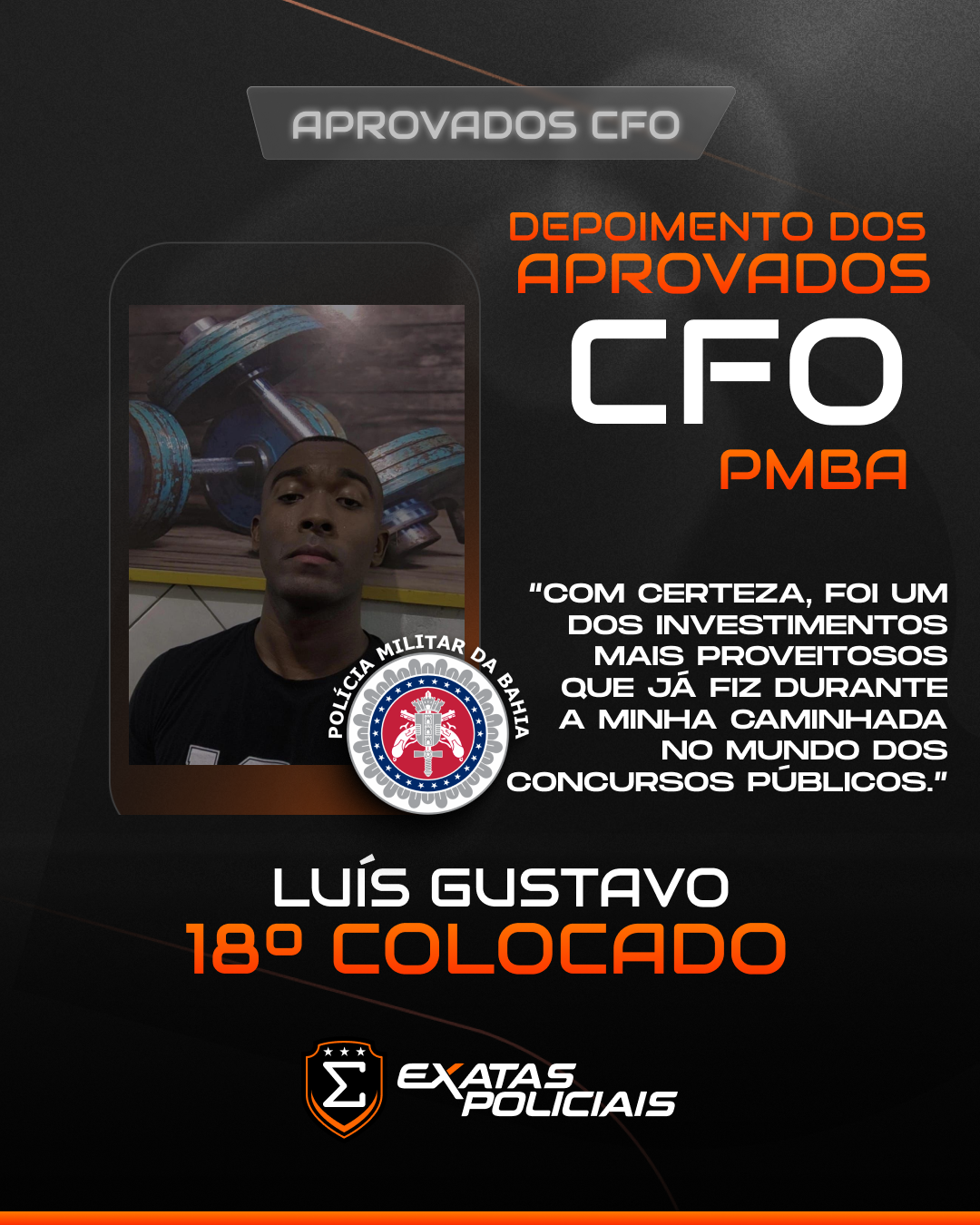 Aprovado CFO Luís Gustavo